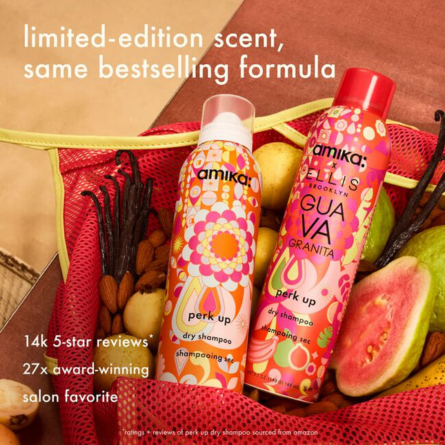 Send your clients on sweet escape with amika x Ellis Brooklyn’s limited-edition twist on this salon-favorite dry shampoo—bursting with notes of guava, banana, and vanilla. It's clinically proven to remove oil for actually cleaner hair, while boosting volume with no buildup or white cast.