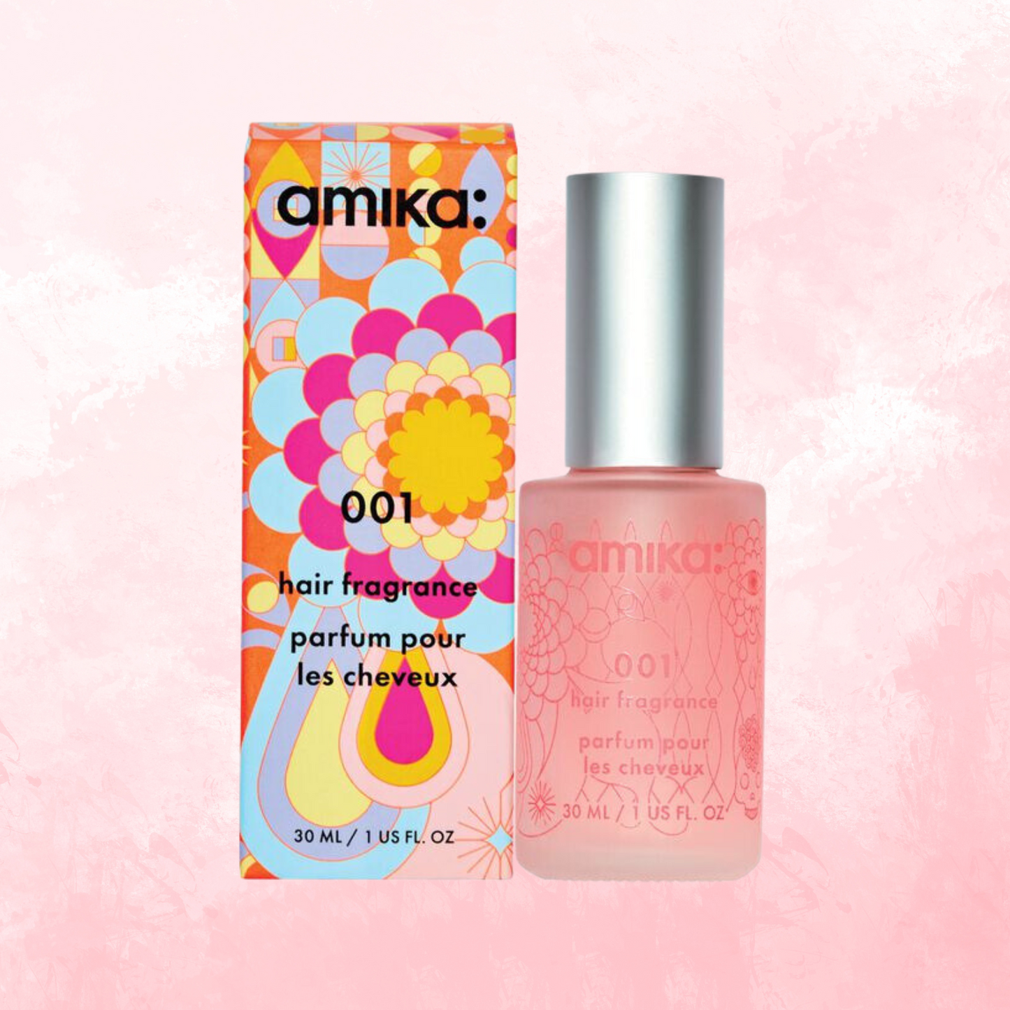 amika 001 Hair Fragrance with Mirrorball High Shine & Protect Antioxidant Shampoo & Conditioner Trio