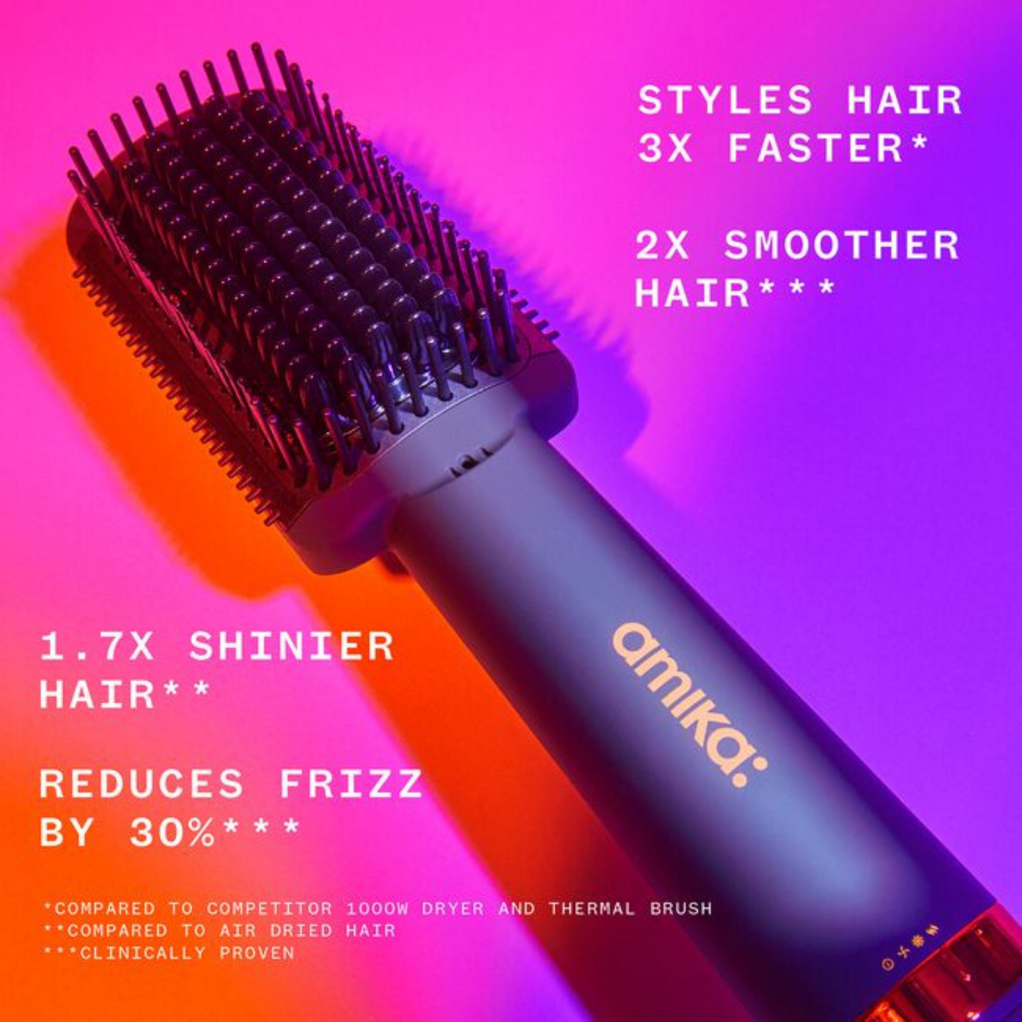 amika - Double Agent 2-in-1 Blow Dryer & Straightening Brush