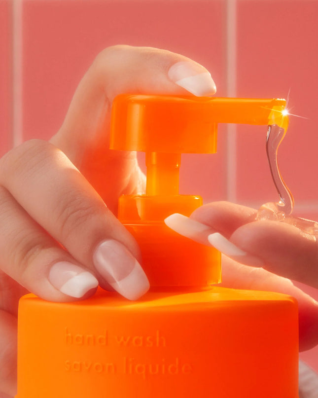 A set featuring our signature hand wash + amika:aura, a joy-sparking hair + body mist powered by floral + fruity notes of juicy apricot, pink grapefruit + velvety vanilla.