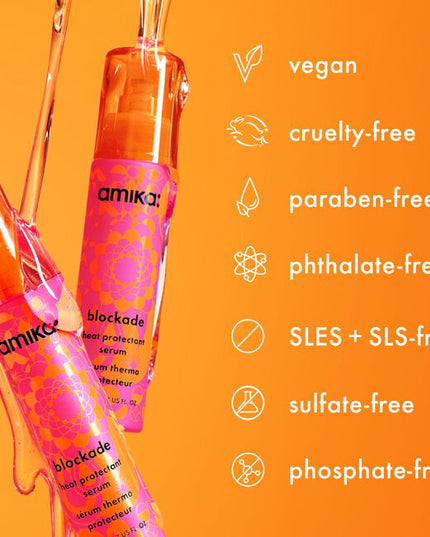 Meet the heat protectant stylists swear by. Blockade protects hair from heat up to 450°F,* smooths frizz + adds shine in one multitasking oil serum. Ideal for all hair types—especially medium to thick hair—reach for it before the blowout, ahead of hot tools, and again for glossy finishing touches.