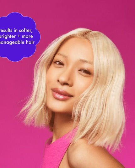 A blonde's best kept secret.

This ultra-violet shampoo tones brassy hues and is clinically proven to strengthen and hydrate damaged hair.