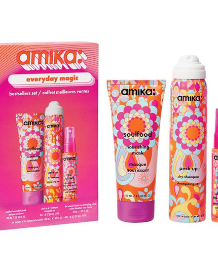 Everyday Magic Bestsellers Set Includes:

(1) - Soulfood Nourishing Mask, 3.3 fl. oz.
(1) - The Wizard Silicone-Free Primer, 1 fl. oz.
(1) - Perk Up Dry Shampoo, 1.8 oz.