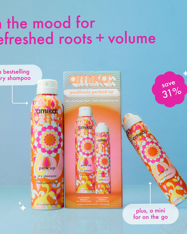 Positively Perked Up Set Includes:

(1) - Perk Up Dry Shampoo, 5.3 oz.
(1) - Perk Up Dry Shampoo, 1.8 oz.