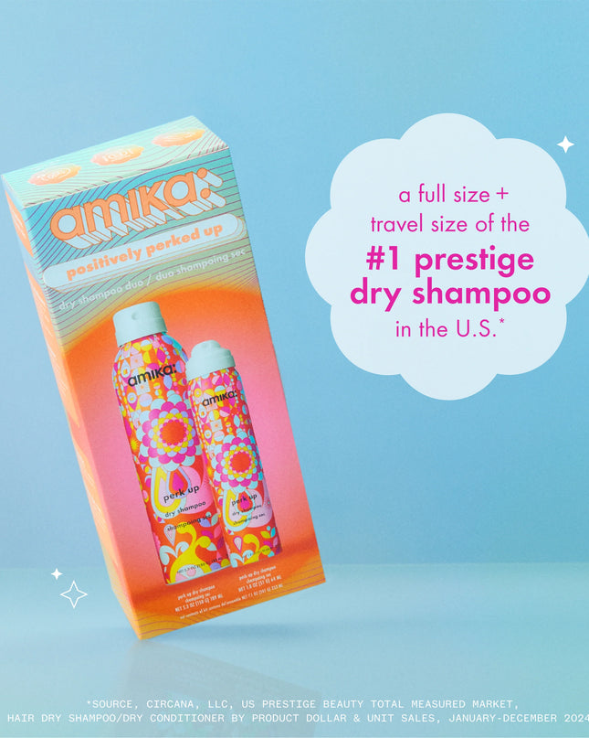 Positively Perked Up Set Includes:

(1) - Perk Up Dry Shampoo, 5.3 oz.
(1) - Perk Up Dry Shampoo, 1.8 oz.