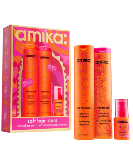 A curated 3 step-routine to cleanse, condition, and smooth for soft strands, all wrapped in limited-edition art and ready to gift!