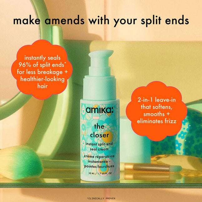 A fresh trim in a bottle.

Make amends with your split ends! This lightweight 2-in-1 treatment and styling leave-in cream softens, smooths, strengthens and instantly seals split ends for less breakage and healthier-looking hair.