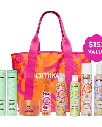 The amika tote bag is perfect for stashing all your favorite stylers + tools on the go or toting your laptop, lunch, and makeup too. 