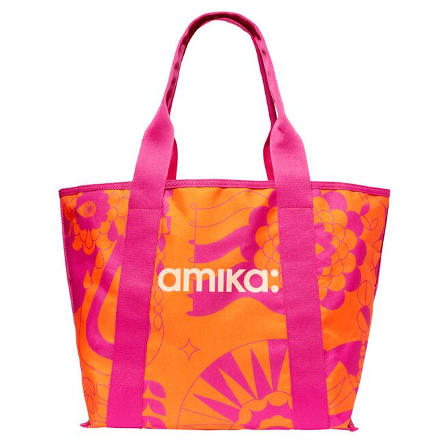 The amika tote bag is perfect for stashing all your favorite stylers + tools on the go or toting your laptop, lunch, and makeup too. 