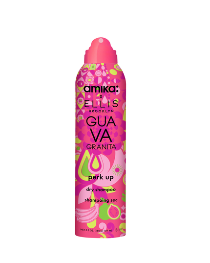 amika x Ellis Brooklyn is back + juicier than ever with this limited-edition twist on the #1 dry shampoo in the US*—made with the same clinically proven oil-removing formula you know + love, now in Ellis Brooklyn's sweet juicy GUAVA GRANITA scent.