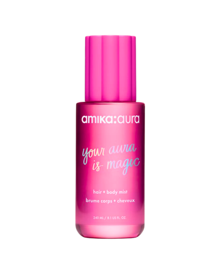Gift a spritz of self-expression with amika's limited-edition Amika:Aura, a jumbo-size hair and body mist featuring an uplifting blend of bright pink grapefruit, juicy apricot, and warm vanilla. Unwrap to reveal 1 of 5 handwritten affirmations on your bottle, and collect them all.