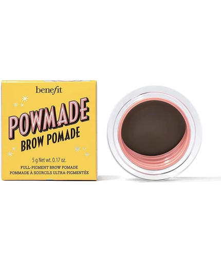 Take control of your brows with Benefit's full-pigment brow pomade! POWmade Waterproof Brow Pomade glides on POWerful color and pairs perfectly with a creamy, waterproof, non-drying formula allows you to fill, sculpt &amp; define brows with natural-looking depth &amp; dimension.