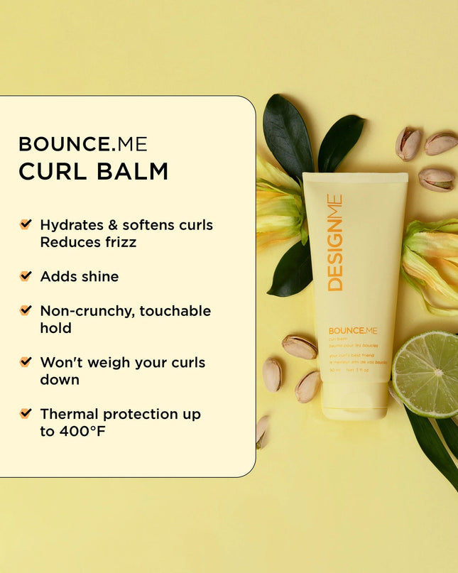 Bouncy, defined, frizz-free curls — in a pastel dream kit. The DesignME Dream Mane Curl Kit is a limited edition four-step routine built around the bestselling BounceME collection. Designed to hydrate, shape, and smooth every curl type, this travel-ready set gives your texture the care it deserves, all tucked into a chic pastel carry case.