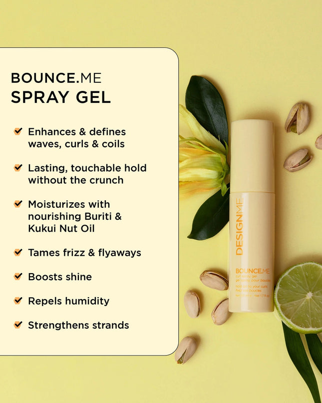 Bouncy, defined, frizz-free curls — in a pastel dream kit. The DesignME Dream Mane Curl Kit is a limited edition four-step routine built around the bestselling BounceME collection. Designed to hydrate, shape, and smooth every curl type, this travel-ready set gives your texture the care it deserves, all tucked into a chic pastel carry case.