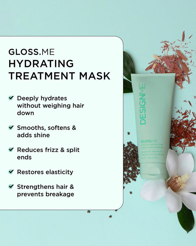Unwrap the magic of glossy, hydrated strands with this limited-edition holiday kit. Featuring the complete GLOSS.ME hydration and shine collection in mini sizes, this dreamy set is designed to moisturize, smooth frizz, boost shine, and make hair more manageable. Ideal for dry, dehydrated, or frizz-prone hair in need of extra hydration and shine, it’s a whimsical treat for yourself or the perfect way to spread a little holiday glow.