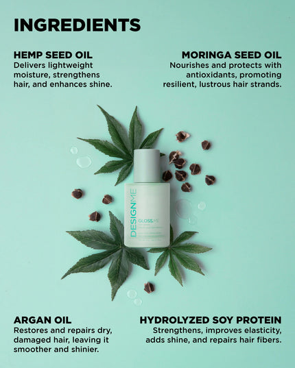 Weightlessly add shine, hydration eliminate frizz. Infused with a nourishing blend of oils, vitamins proteins, GLOSS.ME hair serum will leave hair feeling smooth glossy, without weighing it down.