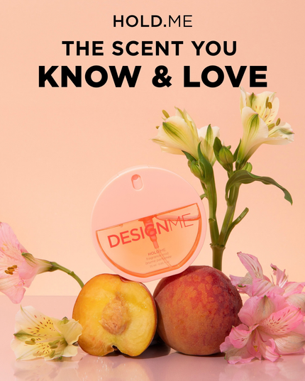 Our customer-loved HOLD.ME scent, now available in a fragrance mist designed to keep you smelling fresh and vibrant from morning to night. Bursting with juicy nectarine, this radiant fruity-floral fragrance blooms with delicate florals and peach blossom before settling into a warm blend of amber, white wood, and musk.