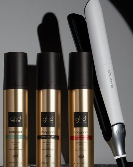 Introducing the NEW ghd Bodyguard Heat Protect Spray for Fine & Thin Hair - the ultimate protection your delicate locks have been waiting for. We've formulated this groundbreaking product specifically for fine and thin hair, ensuring that you can enjoy your favorite heat styling tools without compromising on the health and volume of your hair. 