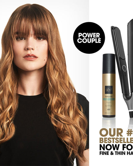 Introducing the NEW ghd Bodyguard Heat Protect Spray for Fine & Thin Hair - the ultimate protection your delicate locks have been waiting for. We've formulated this groundbreaking product specifically for fine and thin hair, ensuring that you can enjoy your favorite heat styling tools without compromising on the health and volume of your hair. 