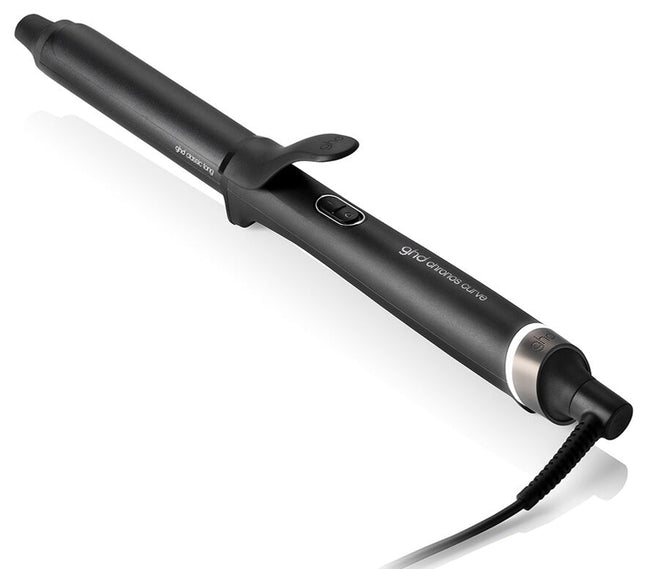 New ghd Chronos Curve new range of curlers with Curl-Responsive Technology with for 3x faster, high-definition results for easy, frizz-free curls that last all day. ghd chronos curve classic tong has a 1" medium barrel with spring activated ergonomic lever for Frizz-Free Curls, 50% more shine, and no extreme heat damage. Designed and tested by professionals our newest innovation yet, Classic Tong is the perfect tool for long-lasting voluminous curls.