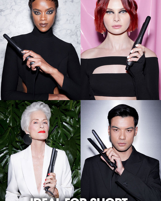 Styling just got tailored for short hair, presenting the ghd mini flat iron, designed with 40% slimmer plates for sculpting pixie cuts, bangs, and bobs with precision styling from the roots.