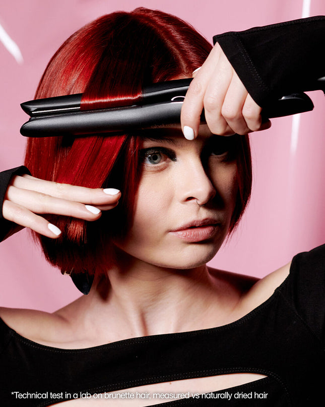 Styling just got tailored for short hair, presenting the ghd mini flat iron, designed with 40% slimmer plates for sculpting pixie cuts, bangs, and bobs with precision styling from the roots.