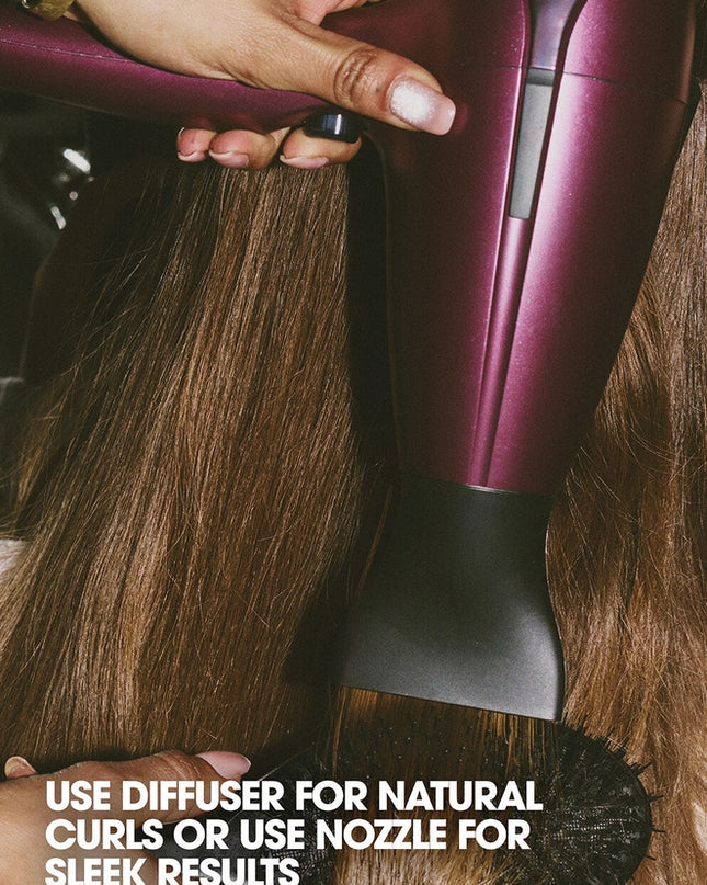 The ultimate hairdryer for a five-star blowdry. The ghd Helios™ professional hairdryer feaures unique Aeroprecis™ technology and a bespoke contoured nozzle to provide ultra-powerful drying and ultimate styling results, with 30% more hair shine. Includes: ghd cherry chic limited edition Helios™ professional hairdryer plus complimentary wash bag ($45 Value).