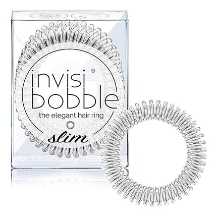 The Elegant Hair Ring: An intricate touch to the famous spiral shape of the ORIGINAL hair tie: this is the invisibobble SLIM. Hidden in a beautiful updo or sparkling in the sun – Crystal Clear is everyone`s favorite.