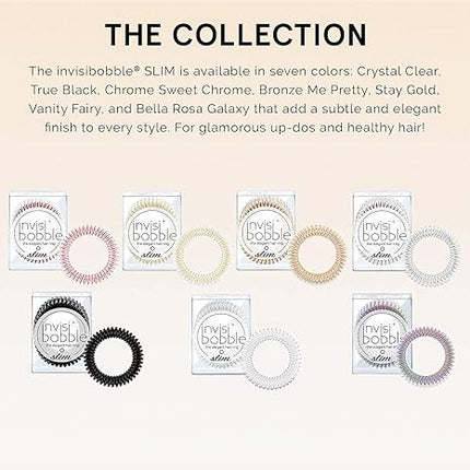 The Elegant Hair Ring: An intricate touch to the famous spiral shape of the ORIGINAL hair tie: this is the invisibobble SLIM. Hidden in a beautiful updo or sparkling in the sun – Crystal Clear is everyone`s favorite.