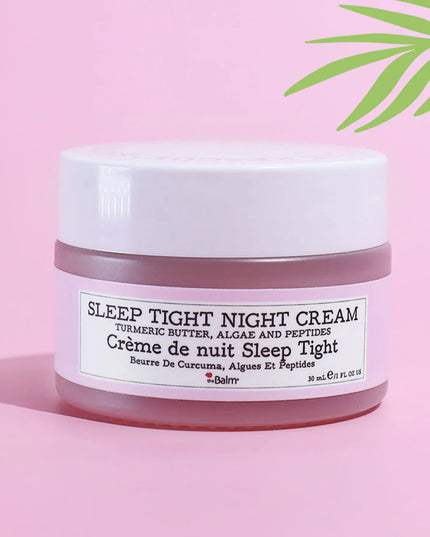 Good night. Great Morning. Nourish your skin while you rest with our Sleep tight Night Cream. With Algae, Peptides Turmeric Butter to reduce the appearance of fine lines and wrinkles, your skin will wake up feeling younger, and looking more nourished and refreshed.