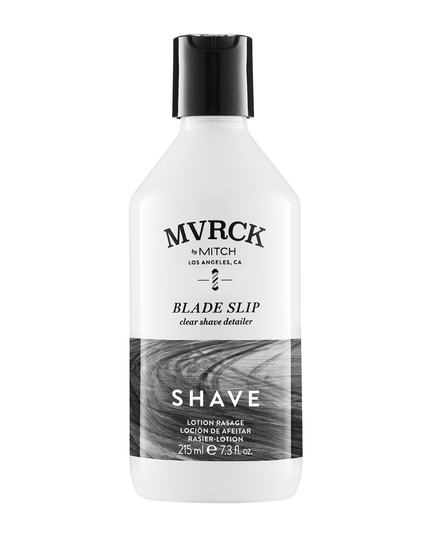 Make shaving, framing and detailing hair easier and more precise with Blade Slip. This barber-inspired detailer is a clear shaving lotion that makes for an easy-to-see razor glide every time. Ideal for ultra-close shaves and tight line-ups, it contains barley seed to help reduce the appearance of razor bumps, macadamia seed oil to soften skin and hair, and a refreshing agave citrus scent.