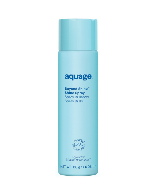 Aquage Beyond Shine is a zero-hold spray that adds brilliant shine to finished styles.