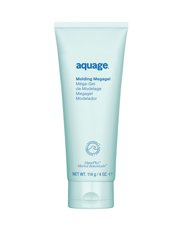 Aquage Molding Megagel is a styling gel that combines two powerful holding agents to deliver strong control with a high-gloss finish.