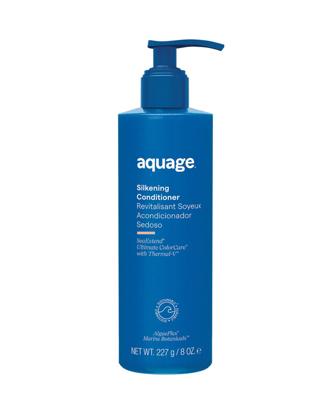 Aquage Silkening Conditioner is a rich conditioner that dramatically improves manageability and prepares hair for sleek, smooth styling with frizz-free results.