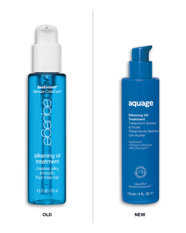 Aquage Silkening Oil Treatment is an ultra-light formula that easily transforms any hair texture for silky, smooth, frizz-free results.