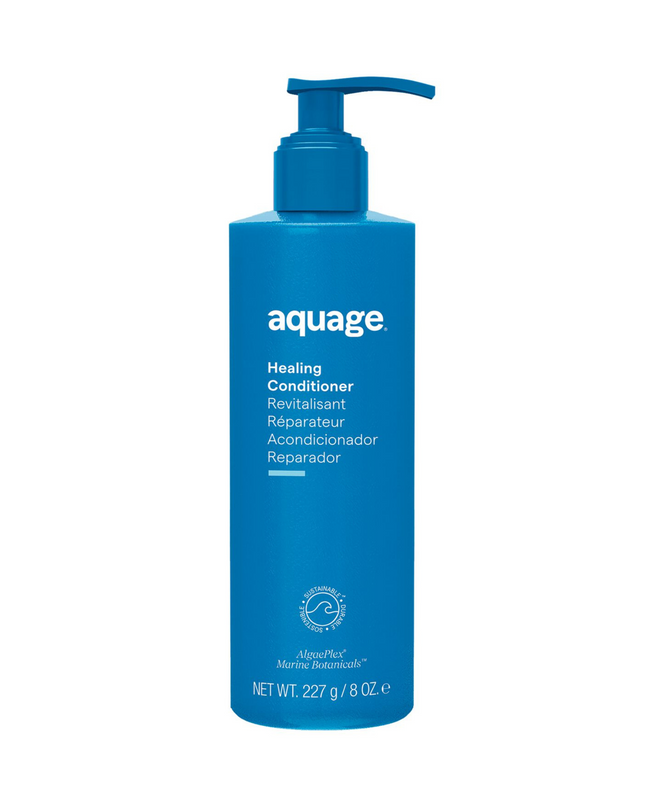 Aquage Healing Conditioner is a deep-penetrating, intense conditioner that re-moisturizes from within to heal and repair damaged areas.