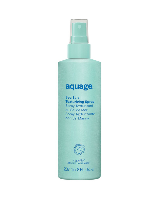 Aquage Sea Salt Texturizing Spray is a firm hold spray that builds volume and creates random, beachy texture.
