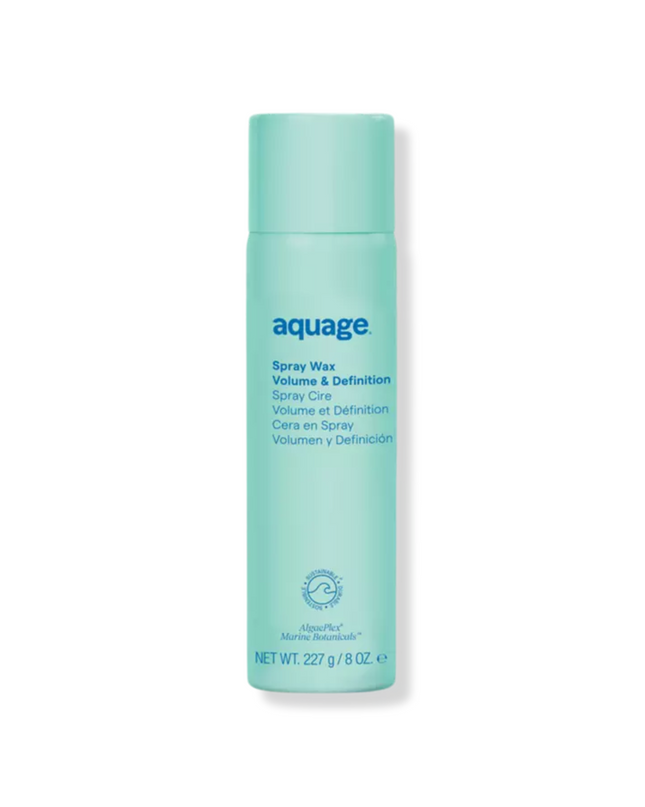 Aquage Spray Wax is a flexible, non-sticky, wax-free styler that delivers soft texture, volume, and dimension with a satin finish.
