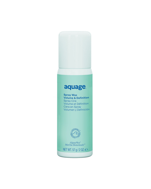 Aquage Spray Wax is a flexible, non-sticky, wax-free styler that delivers soft texture, volume, and dimension with a satin finish.