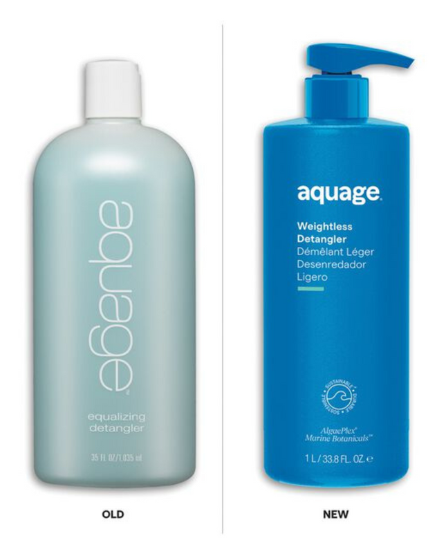 Aquage Weightless Detangler has an ultra-light conditioning formula that instantly hydrates and protects, yet hair retains natural body and bounce.