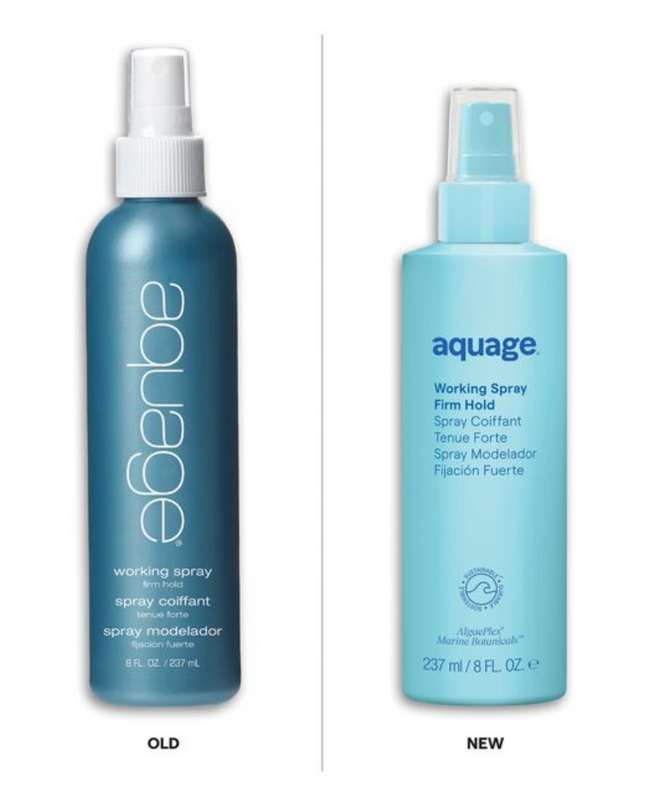 Aquage Working Spray is a firm hold, non-aerosol hairspray with a workable dry down period to finish styles.