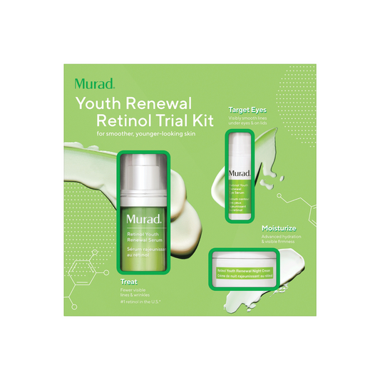 A Retinol Youth Renewal trio that includes a serum, an eye serum, and a night cream for smoother, younger looking skin.