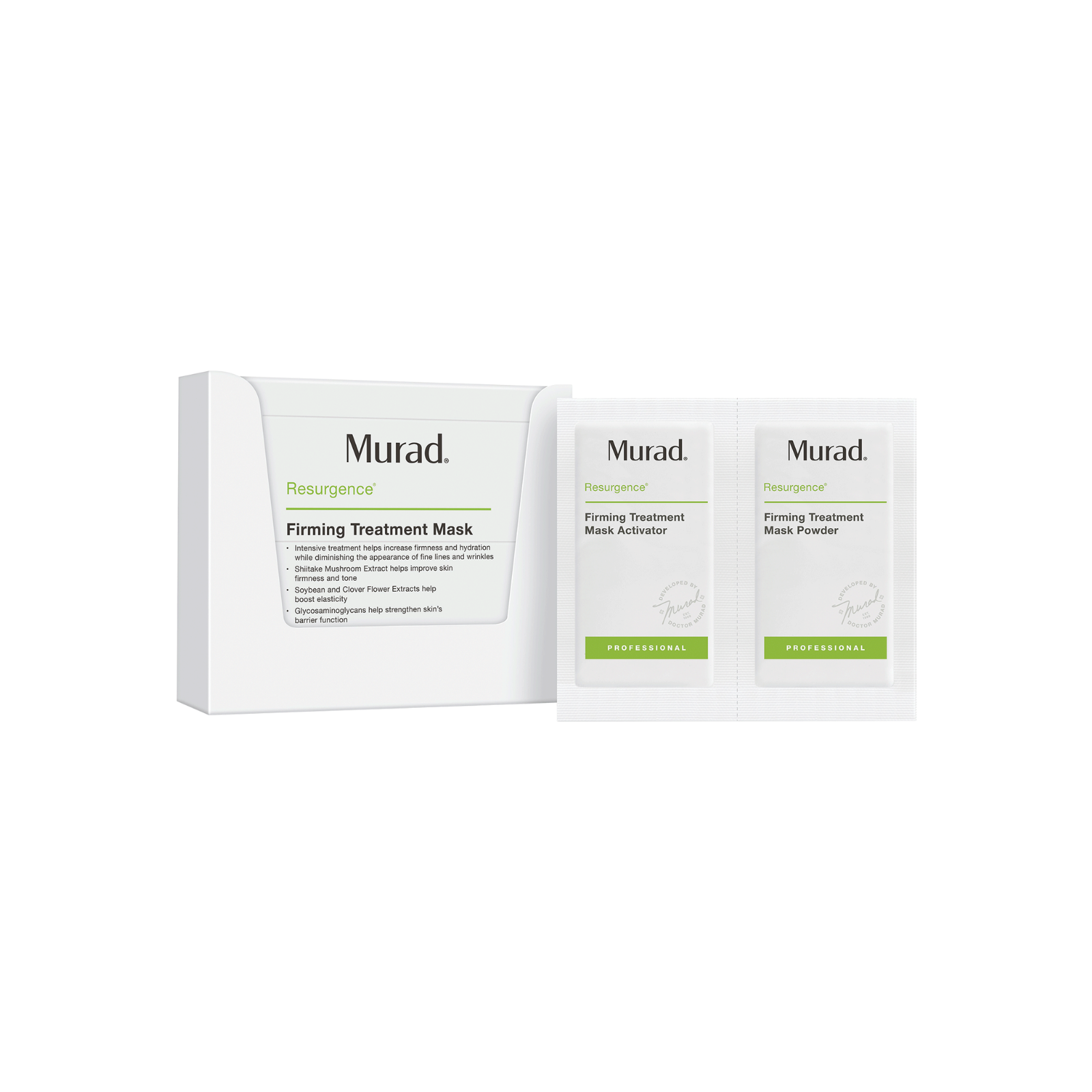 Murad Firming Treatment Mask hydrates and firms the skin to minimize the appearance of wrinkles. It is formulated with shiitake mushroom extract to firm and tone, soybean and clover extract to boost elasticity, glycosaminoglycans to fortify the skins barrier function, and papaya and pineapple exfoliating enzymes to remove dull surface cells.