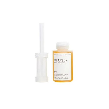 This is the first step of the In-Salon OLAPLEX System which is used as an additive to lessen damage during chemical processing. It is also used as the first step in our Stand-Alone Treatment that prevents damage by restoring and repairing the hair. No.1 Bond Multiplier 