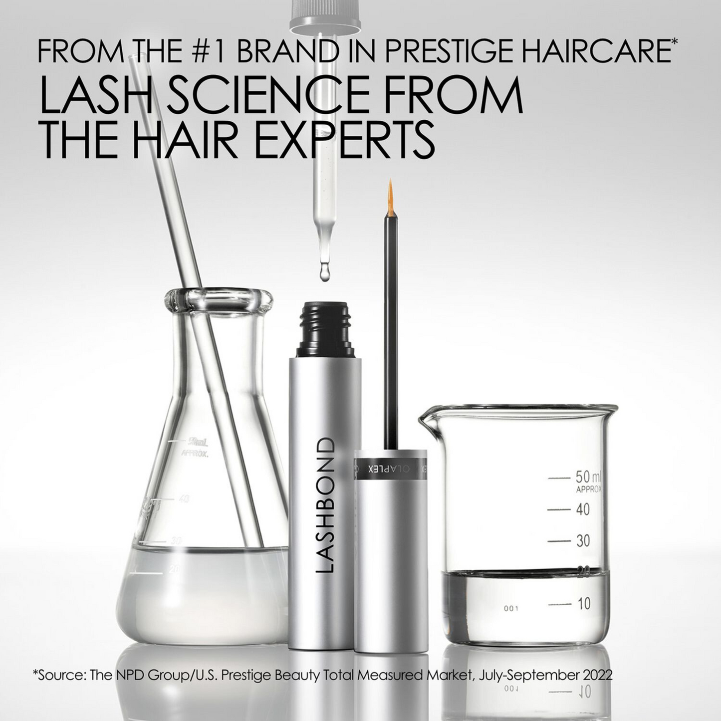 Experience the power of OLAPLEX hair science for lush lashes. Proprietary OLAPLEX Peptide Complex Technology works in a synergistic blend to safely target the top five lash concerns: length, volume and density, shedding, dryness, and irritation. Ophthalmologist tested. No prostaglandins.  Lash science from the hair experts - formulated with new OLAPLEX Peptide Complex Technology to support natural lash retention and promote the look of longer, thicker, stronger, and fuller lashes.