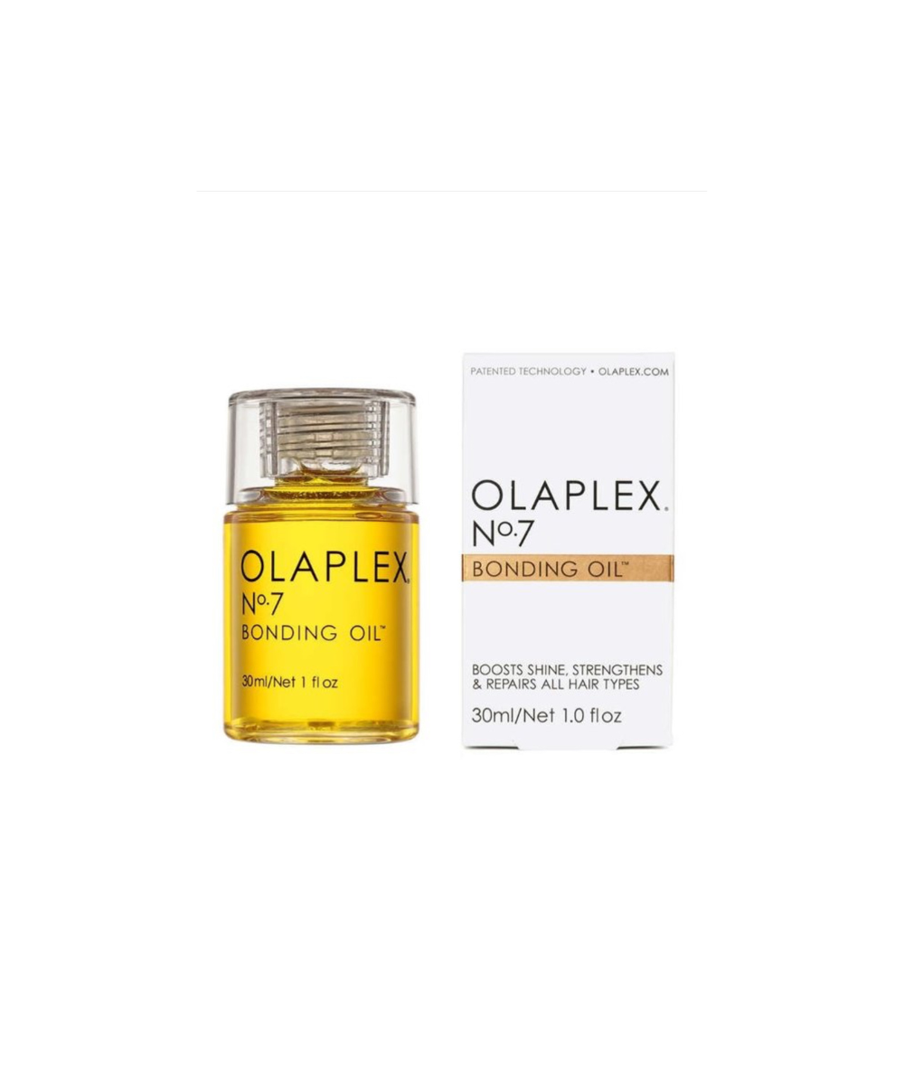 Olaplex No.7 Bonding Oil Bonding Oil  N°.7 is the first-of-its-kind. Highly concentrated, ultra-lightweight, reparative styling oil that dramatically increases shine. 