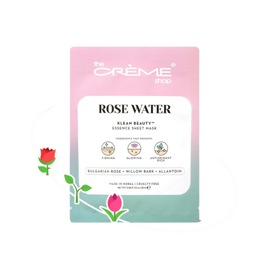 The Crème Shop - ROSE WATER Klean Beauty Essence Sheet Mask